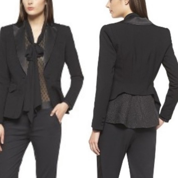 Altuzarra For Target Jackets & Blazers - Altuzarra Tuxedo Cutaway Texture Back Blazer Black